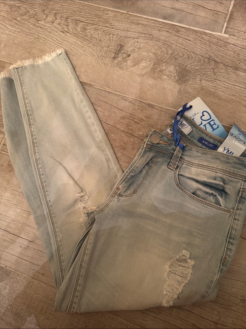 YMI Light Blue Denim Jeans with Blue Trim